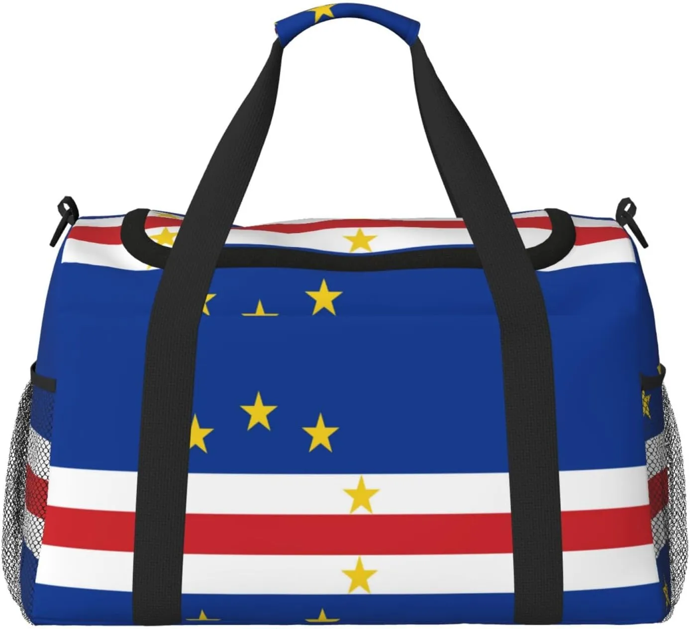 Flag Of Cape Verde Travel Duffel Bag Large Foldable Waterproof Overnight Bag For Beach Swim Bags Pool Sports Gym