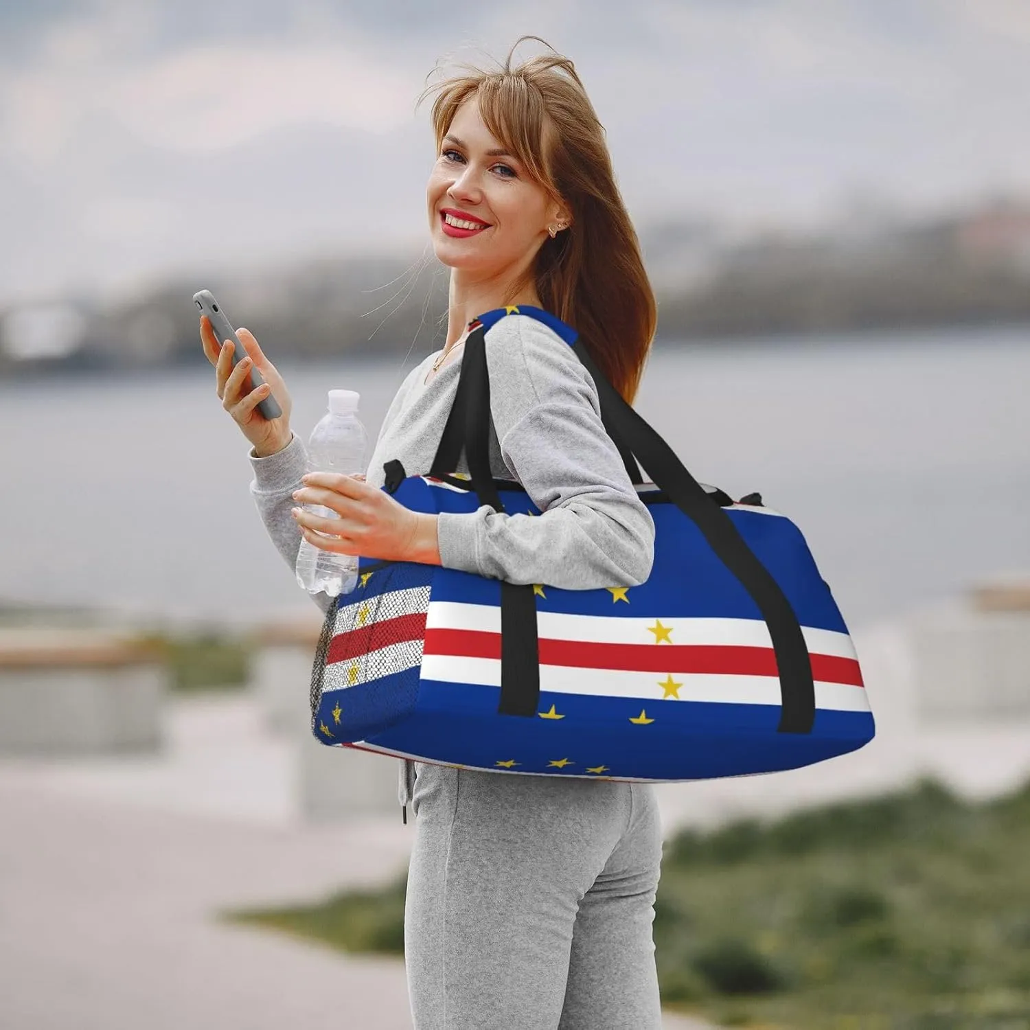 Flag Of Cape Verde Travel Duffel Bag Large Foldable Waterproof Overnight Bag For Beach Swim Bags Pool Sports Gym