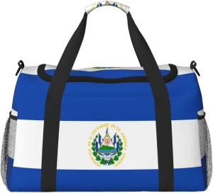 Flag Of El Salvador Travel Duffel Bag Large Foldable Waterproof Overnight Bag For Beach Swim Bags Pool Sports Gym