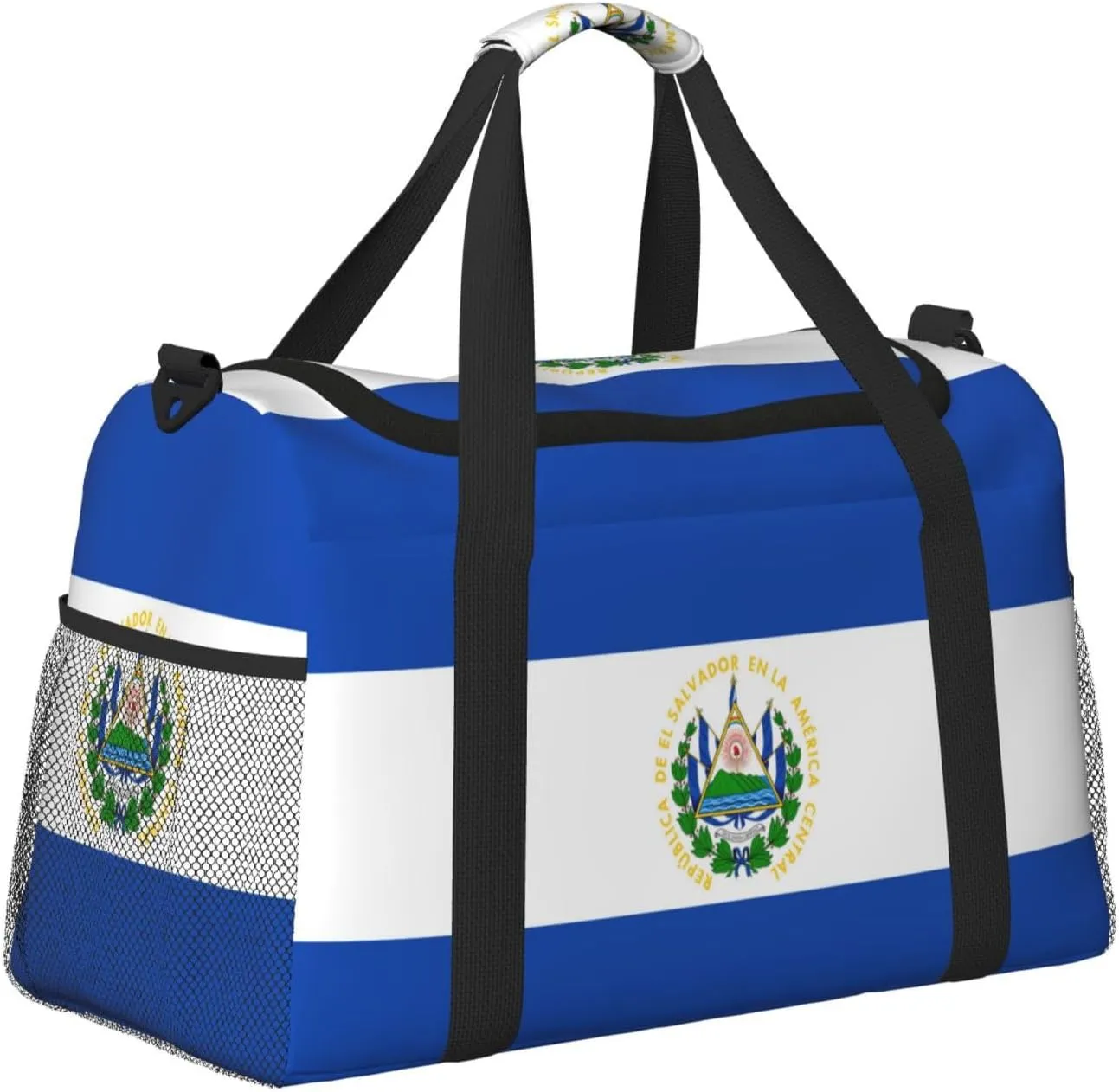 Flag Of El Salvador Travel Duffel Bag Large Foldable Waterproof Overnight Bag For Beach Swim Bags Pool Sports Gym