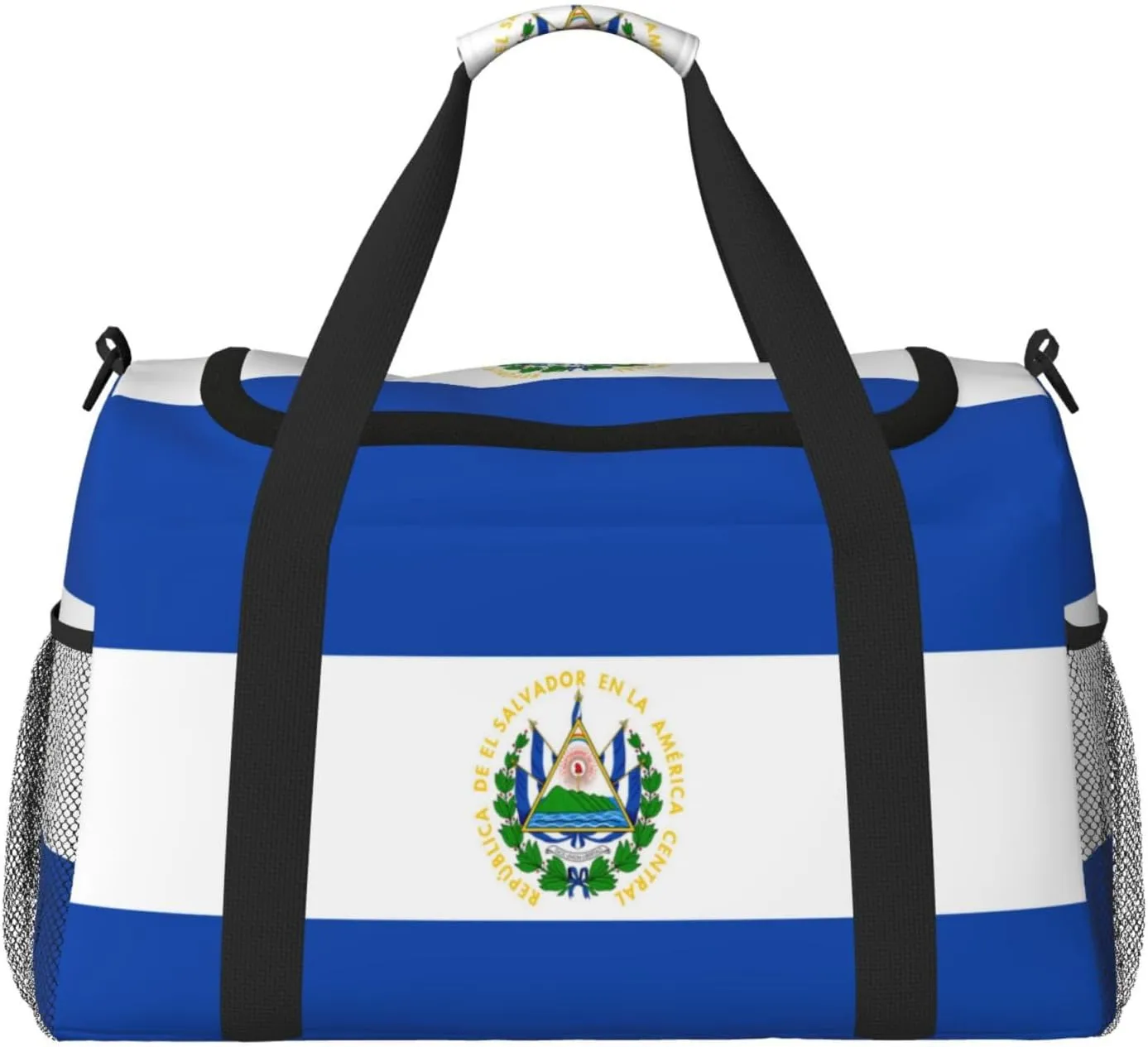 Flag Of El Salvador Travel Duffel Bag Large Foldable Waterproof Overnight Bag For Beach Swim Bags Pool Sports Gym