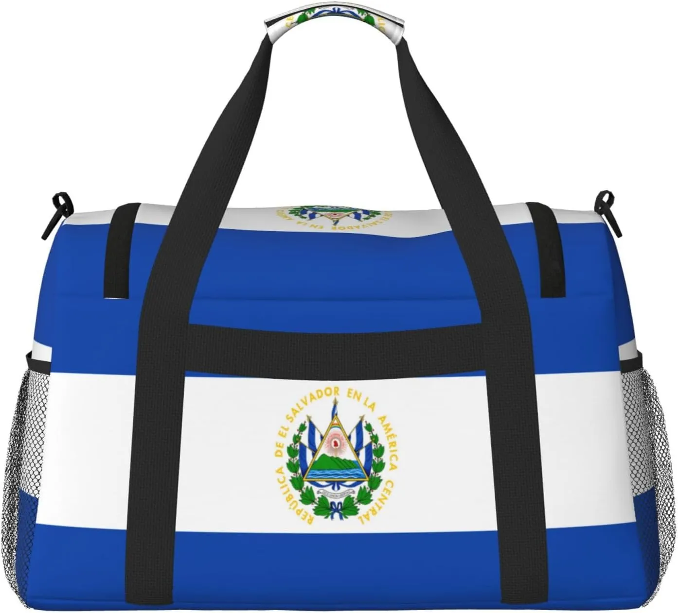 Flag Of El Salvador Travel Duffel Bag Large Foldable Waterproof Overnight Bag For Beach Swim Bags Pool Sports Gym