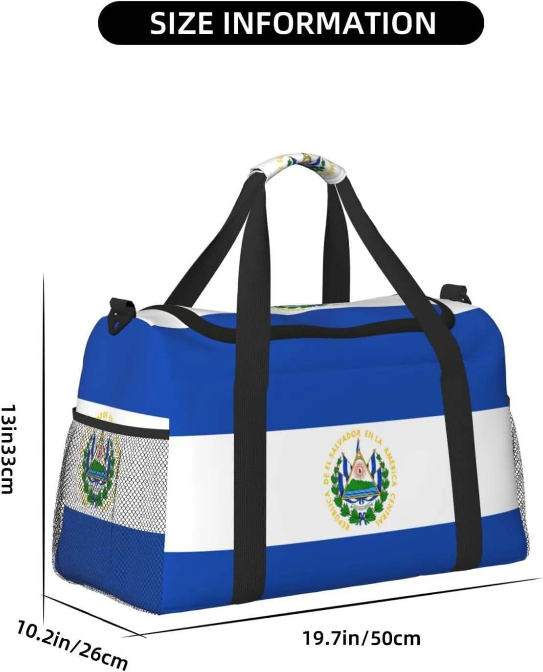 Flag Of El Salvador Travel Duffel Bag Large Foldable Waterproof Overnight Bag For Beach Swim Bags Pool Sports Gym