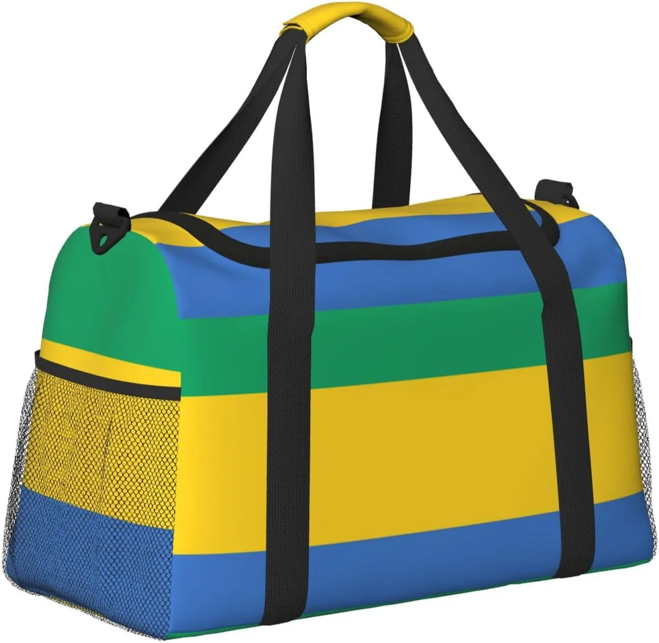 Flag Of Gabon Travel Duffel Bag Large Foldable Waterproof Overnight Bag For Beach Swim Bags Pool Sports Gym