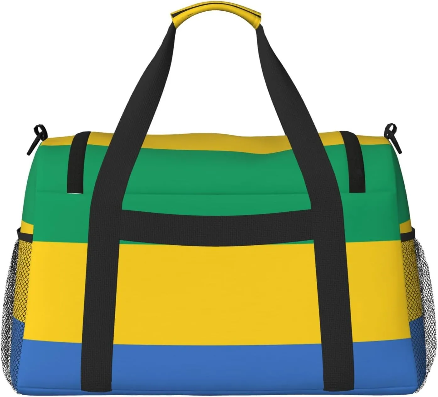 Flag Of Gabon Travel Duffel Bag Large Foldable Waterproof Overnight Bag For Beach Swim Bags Pool Sports Gym
