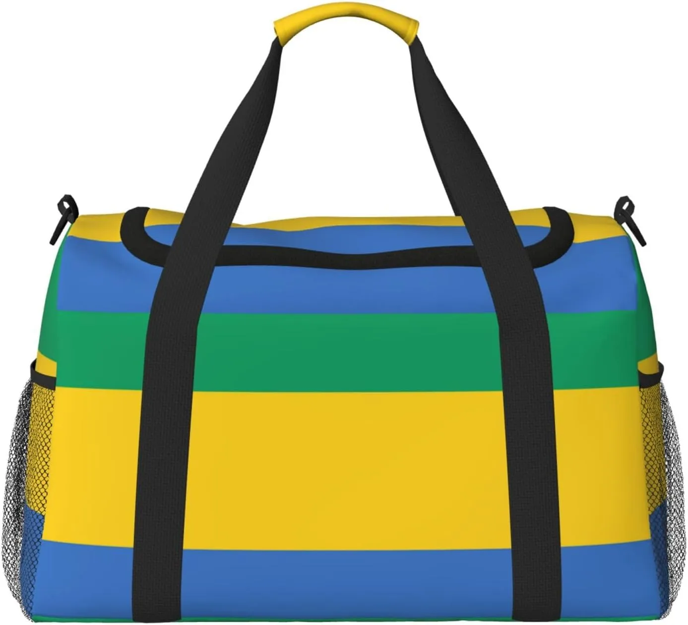 Flag Of Gabon Travel Duffel Bag Large Foldable Waterproof Overnight Bag For Beach Swim Bags Pool Sports Gym