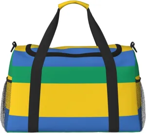Flag Of Gabon Travel Duffel Bag Large Foldable Waterproof Overnight Bag For Beach Swim Bags Pool Sports Gym