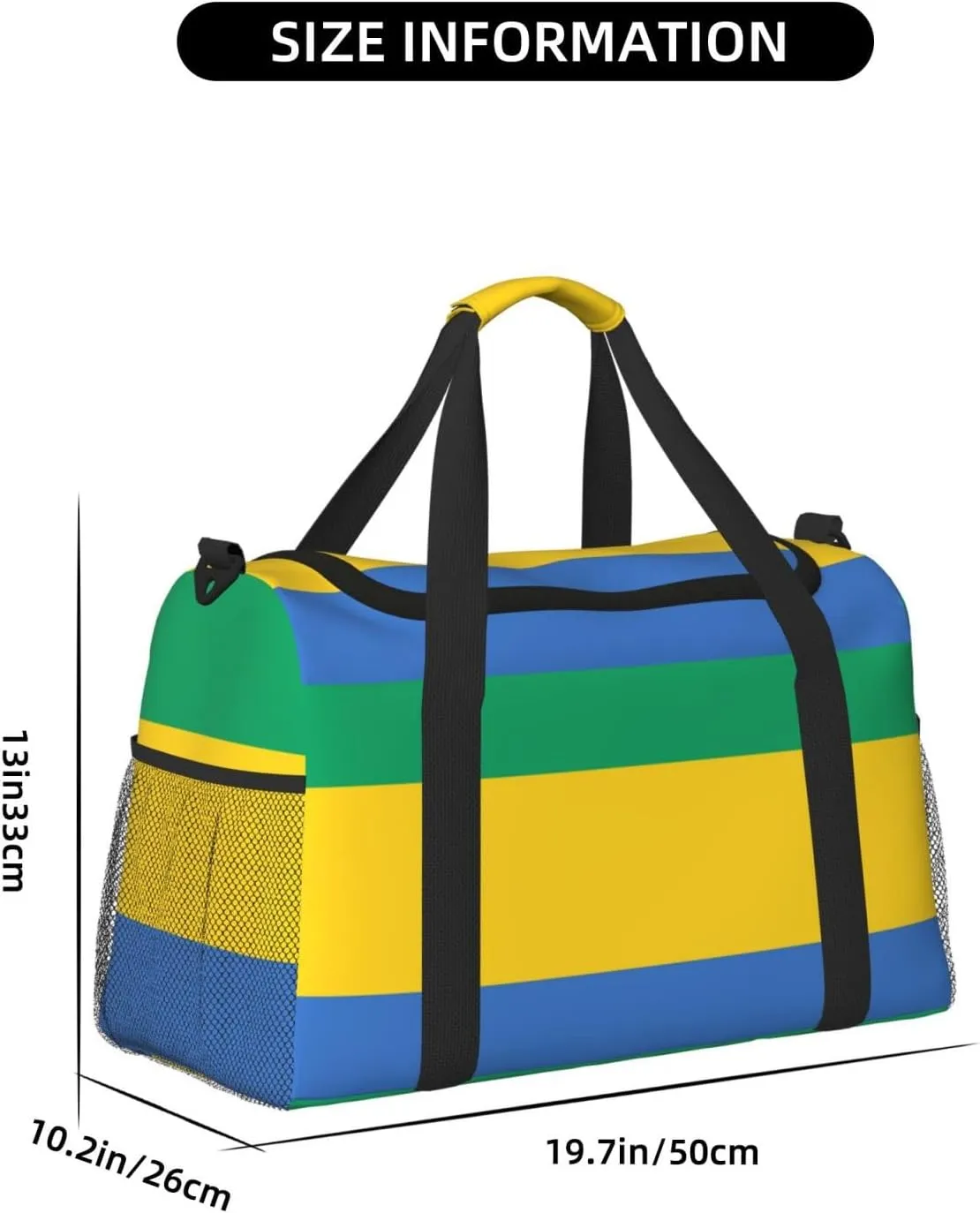 Flag Of Gabon Travel Duffel Bag Large Foldable Waterproof Overnight Bag For Beach Swim Bags Pool Sports Gym