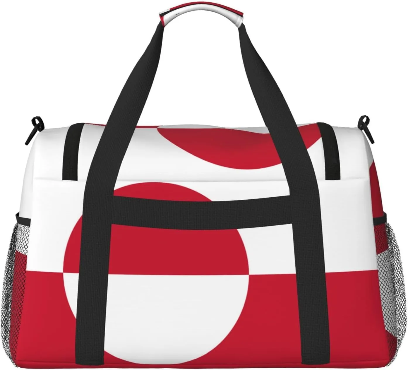 Flag Of Greenland Travel Duffel Bag Large Foldable Waterproof Overnight Bag For Beach Swim Bags Pool Sports Gym