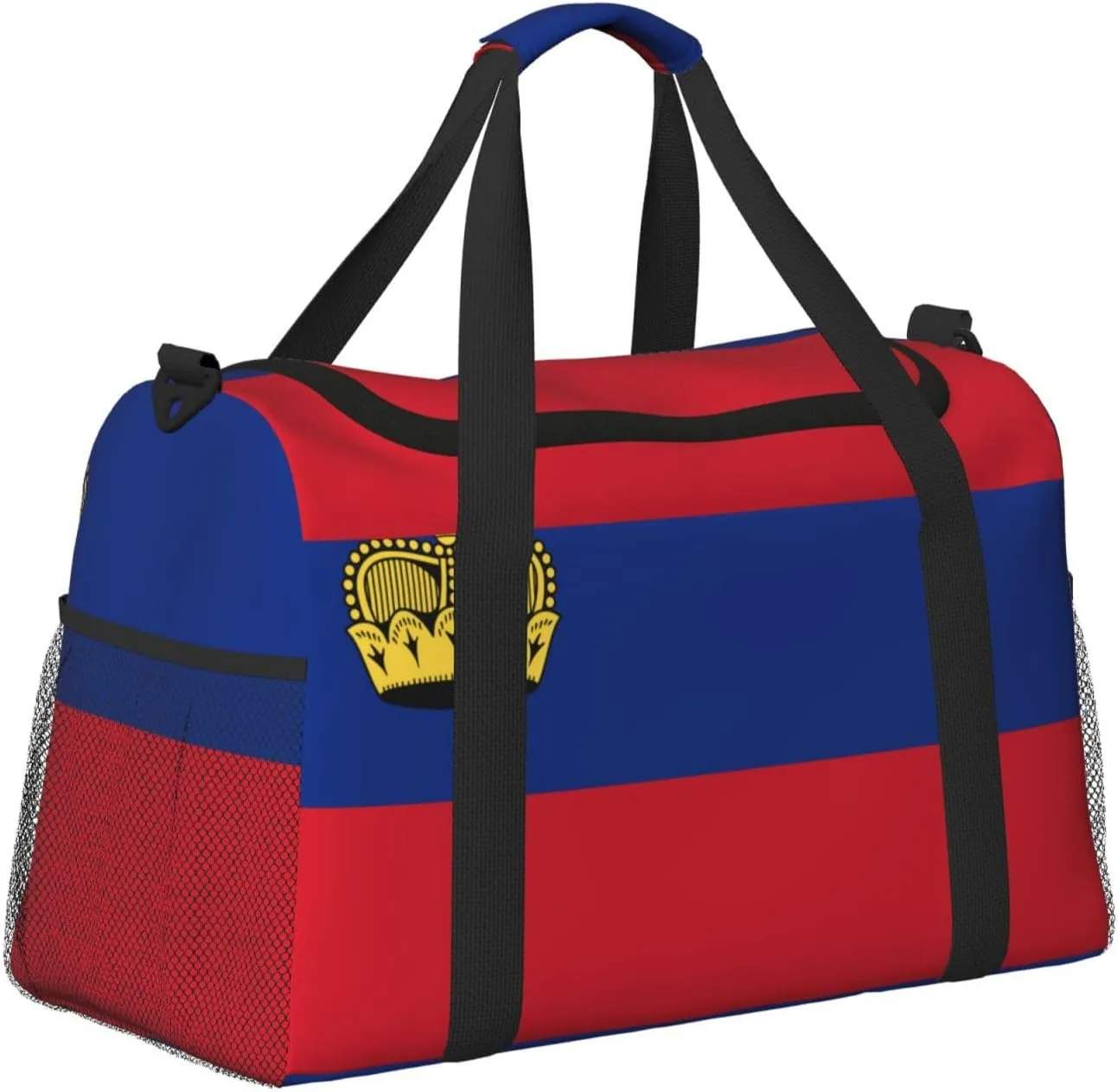 Flag Of Liechtenstein Travel Duffel Bag Large Foldable Waterproof Overnight Bag For Beach Swim Bags Pool Sports Gym