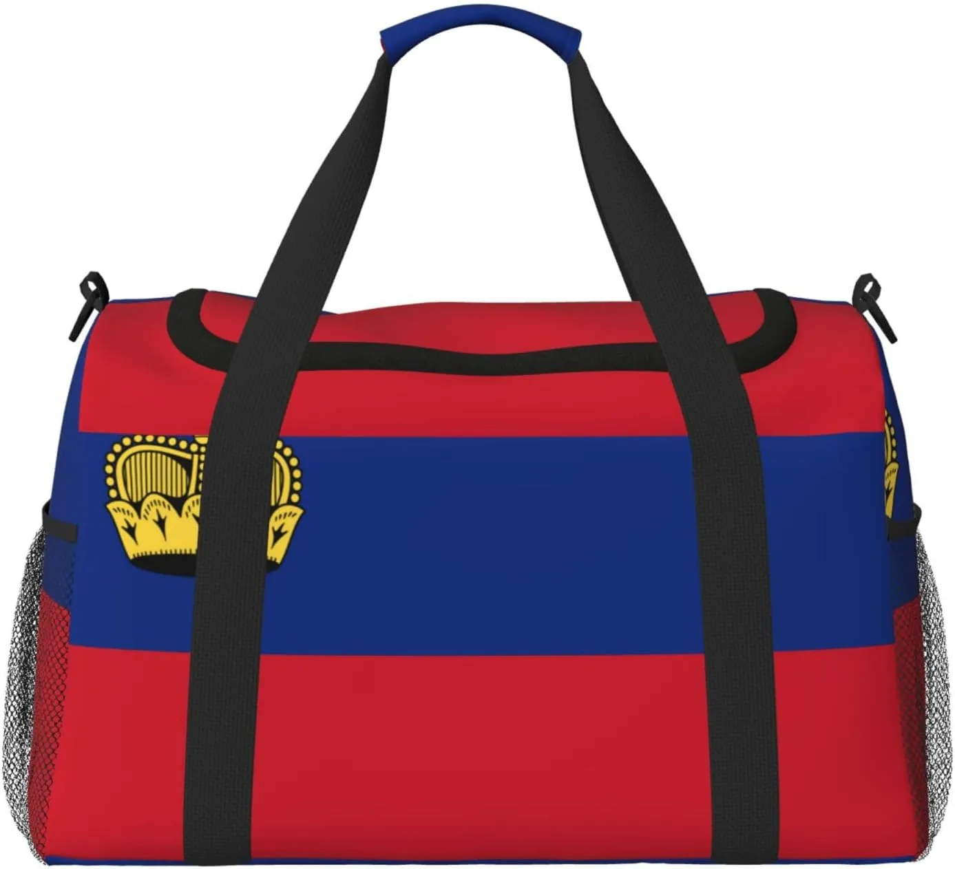 Flag Of Liechtenstein Travel Duffel Bag Large Foldable Waterproof Overnight Bag For Beach Swim Bags Pool Sports Gym
