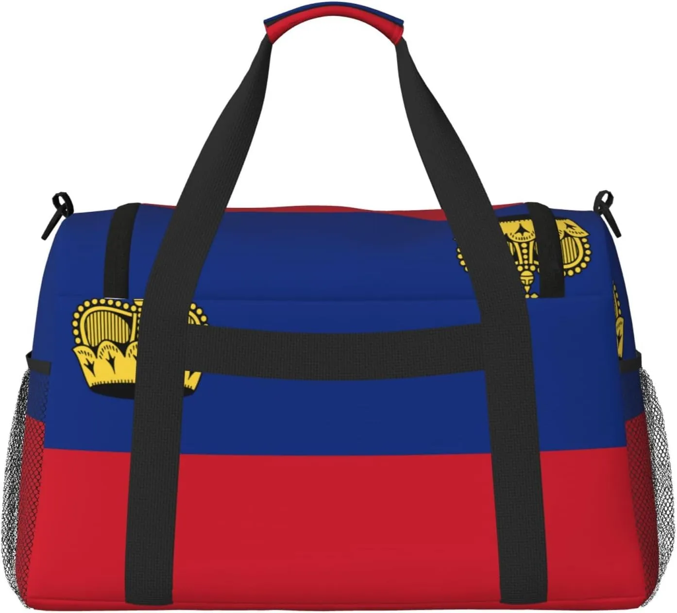 Flag Of Liechtenstein Travel Duffel Bag Large Foldable Waterproof Overnight Bag For Beach Swim Bags Pool Sports Gym