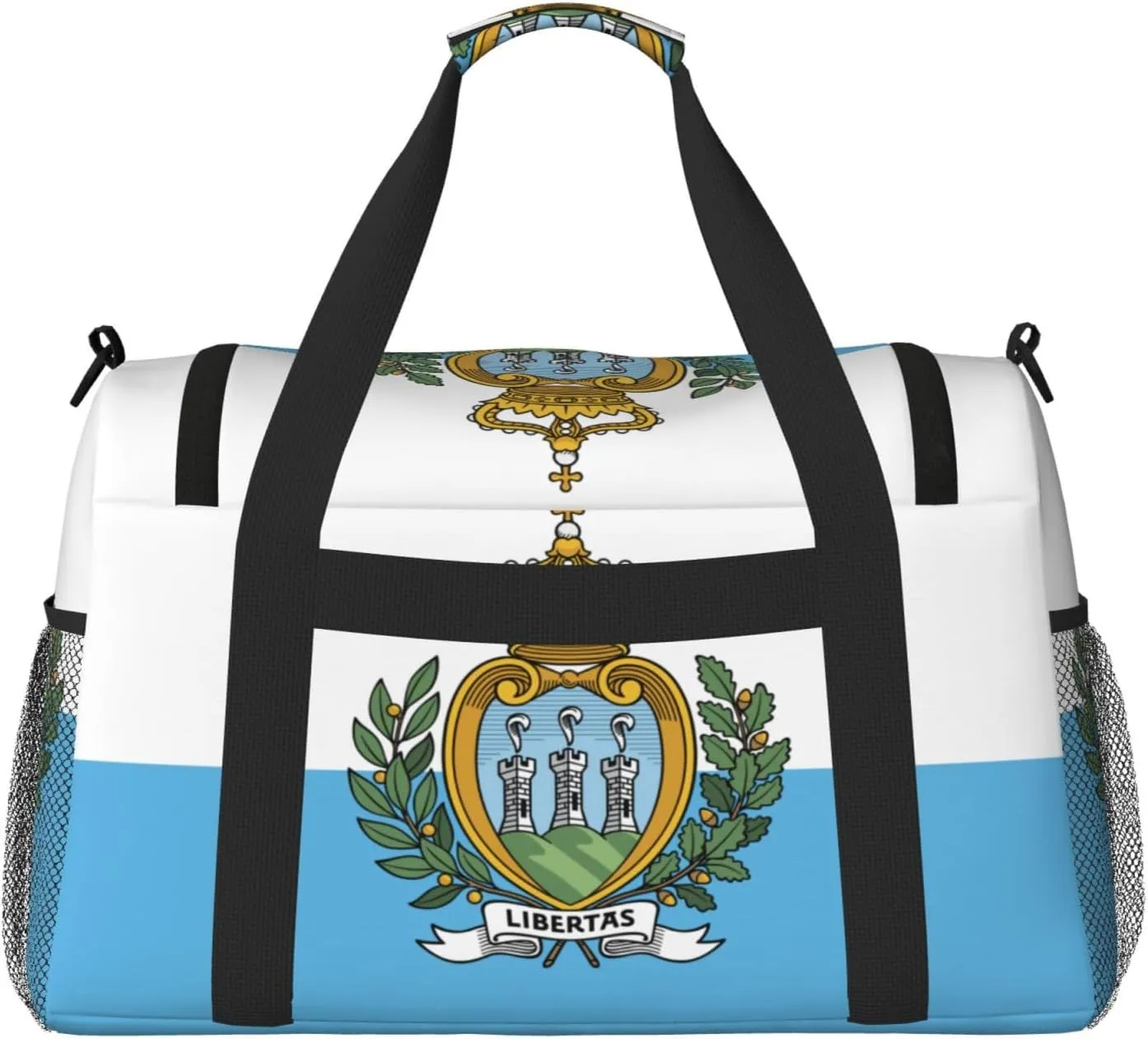 Flag Of San Marino Travel Duffel Bag Large Foldable Waterproof Overnight Bag For Beach Swim Bags Pool Sports Gym