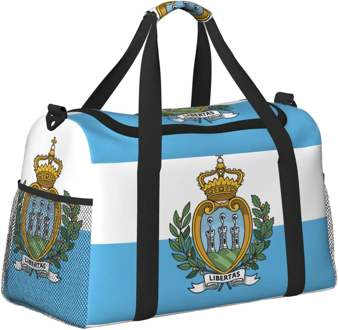 Flag Of San Marino Travel Duffel Bag Large Foldable Waterproof Overnight Bag For Beach Swim Bags Pool Sports Gym