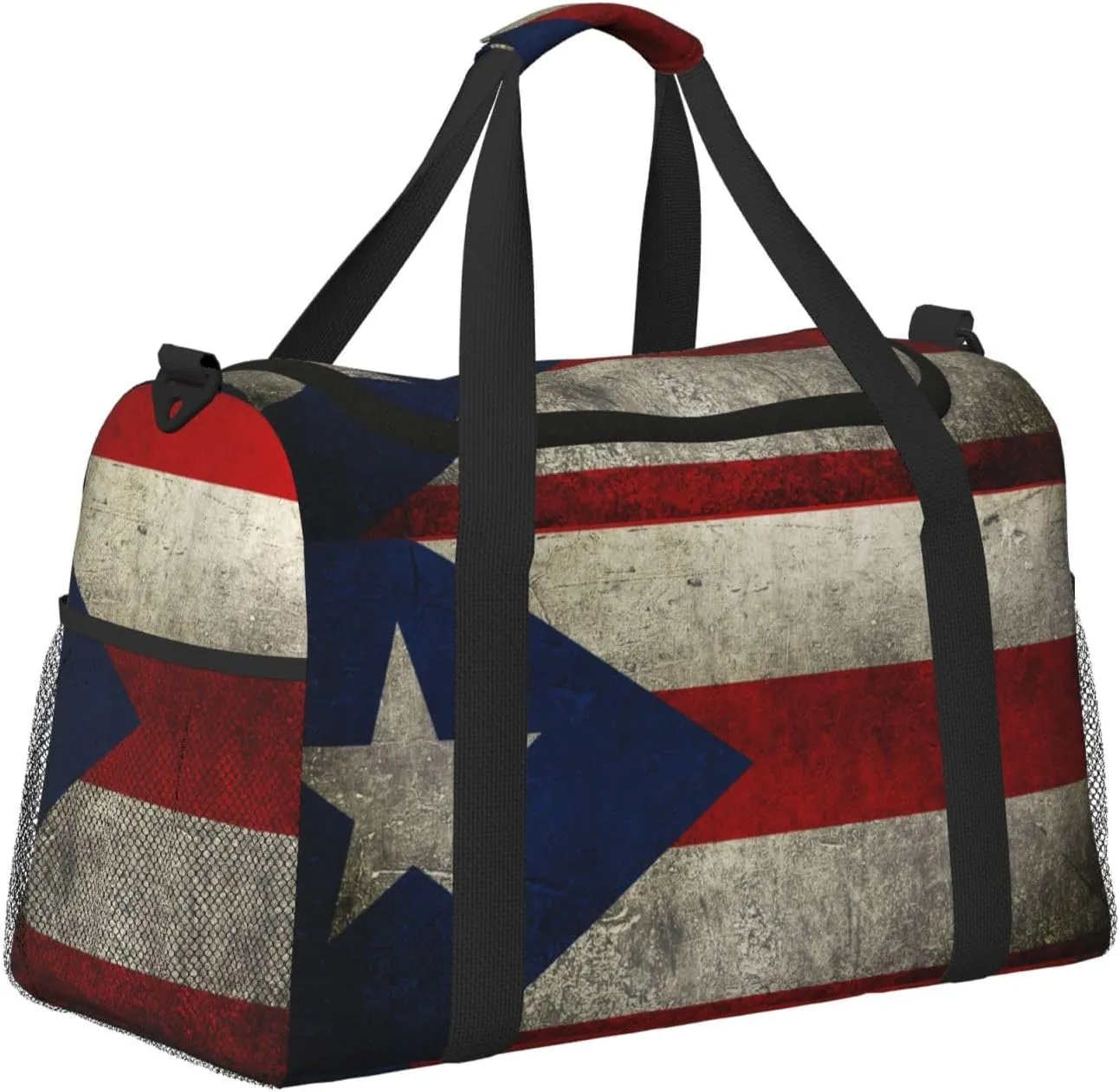 Flag Puerto Rico Travel Duffel Bag Large Foldable Waterproof Overnight Bag For Beach Swim Bags Pool Sports Gym