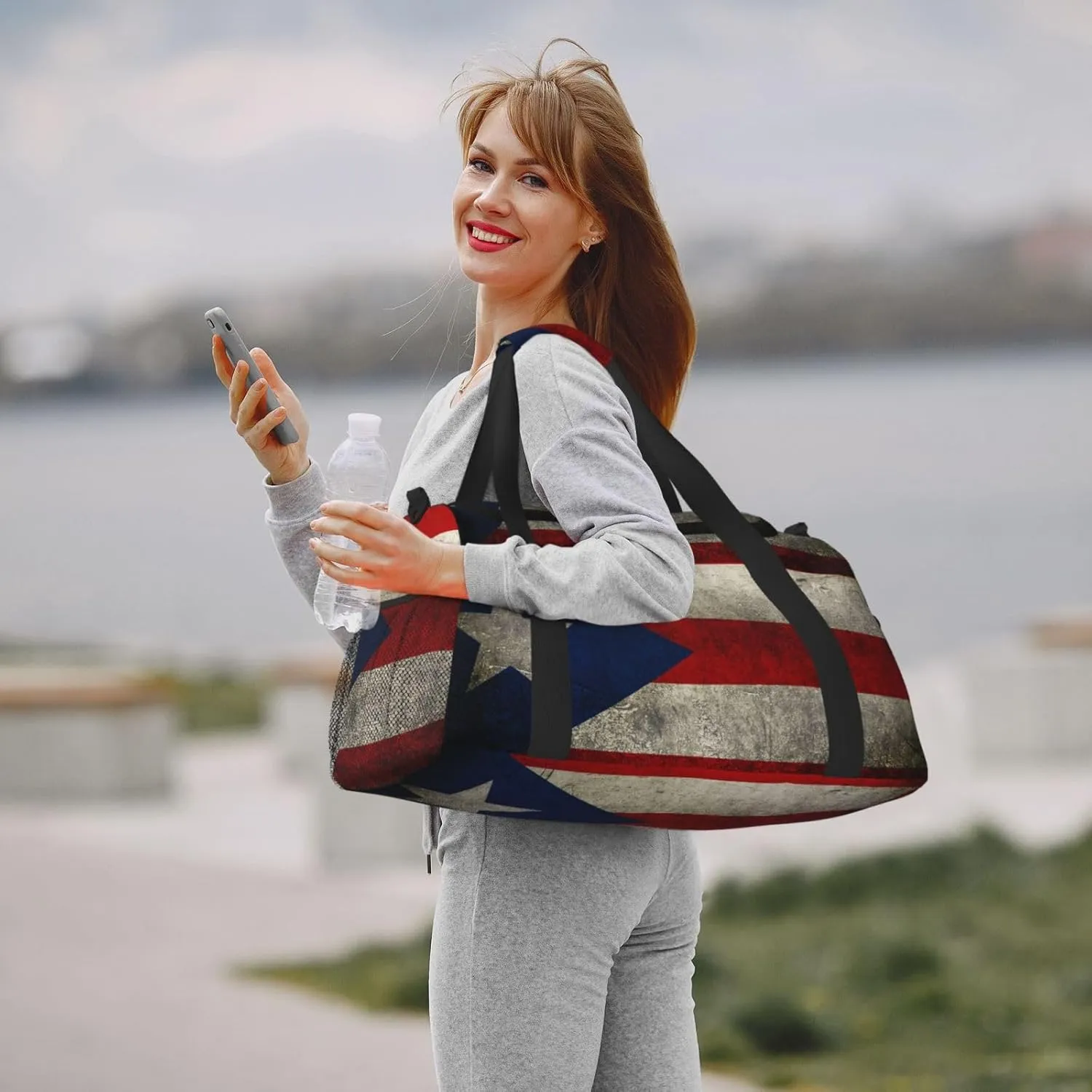 Flag Puerto Rico Travel Duffel Bag Large Foldable Waterproof Overnight Bag For Beach Swim Bags Pool Sports Gym