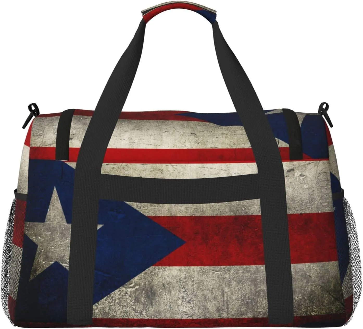 Flag Puerto Rico Travel Duffel Bag Large Foldable Waterproof Overnight Bag For Beach Swim Bags Pool Sports Gym
