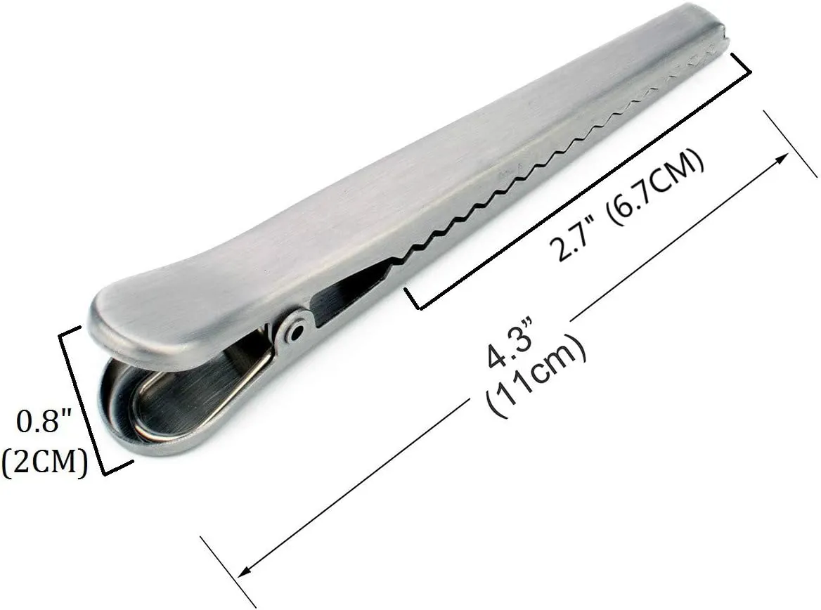 Flammi Set of 6/12 Bag Clips Stainless Steel Air Tight Sealing Clips (Set of 12)