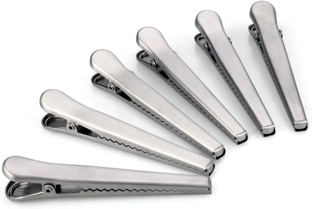 Flammi Set of 6/12 Bag Clips Stainless Steel Air Tight Sealing Clips (Set of 12)