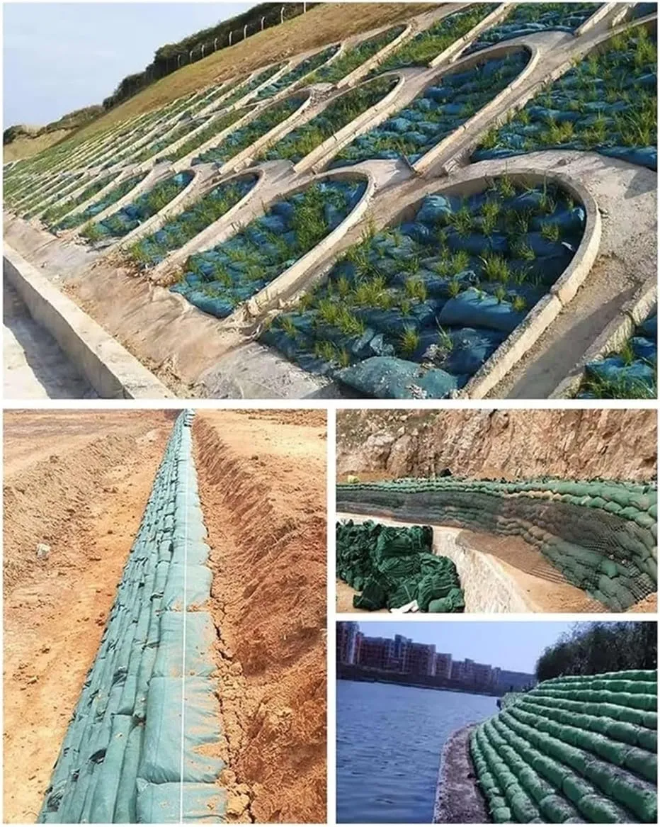 Flood Bags Ecological Bag 100pack Highway Slope Protection PP Material Tear Resistance Green Bag Control Flood River Flood Control