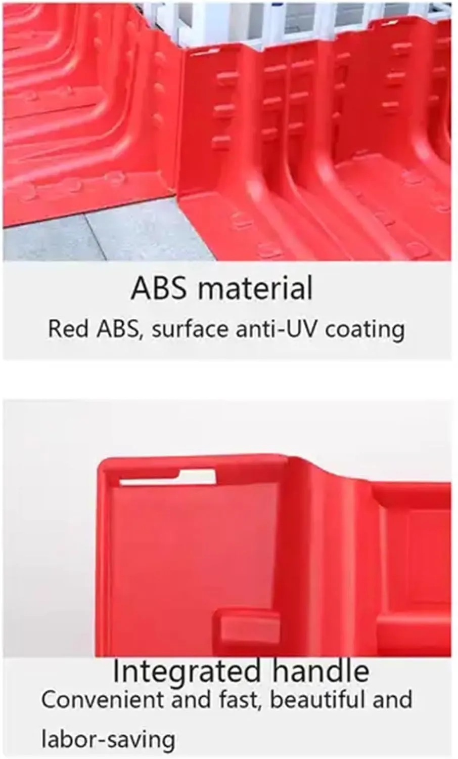 Flood Protection Barrier,ABS L-Type Flood Protection Board Reusable Blocking Water Board for Diversion with 5 Flood Bags(Red 5pcs)