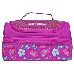 Flowery Babe Lunchbag | Double Decker  | Insulated & Leakproof | Dazzling Colours |  Sparkly Sequined  | Applique badge work | Travel-Friendly