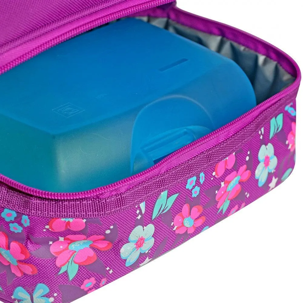 Flowery Babe Lunchbag | Double Decker  | Insulated & Leakproof | Dazzling Colours |  Sparkly Sequined  | Applique badge work | Travel-Friendly