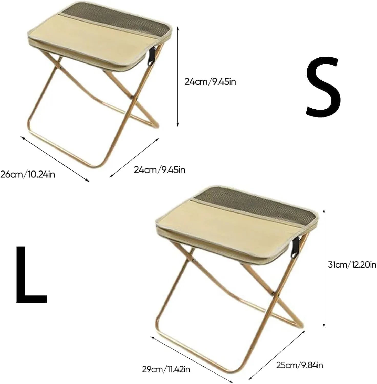 Foldable Backpack Stool, Small Foldable Fishing Chair, Portable Camping Stools & Collapsible Chair with Adjustable Strap for Camping, Fishing, Outdoor Barbecue (Black, Small)