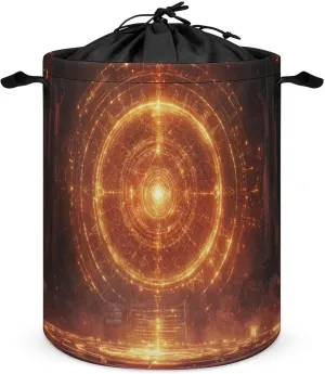 Foldable Laundry Basket, Waterproof Laundry Basket, Collapsible Laundry Bag with Easy Carry Handle, Energy Awakening Ritual-148