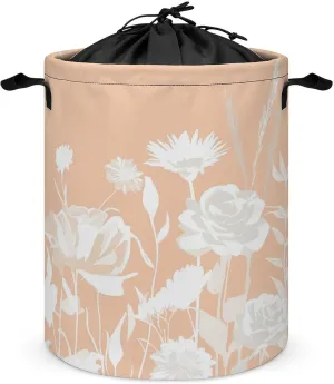 Foldable Laundry Basket, Waterproof Laundry Basket, Collapsible Laundry Bag with Easy Carry Handle, Floral Symphony-190