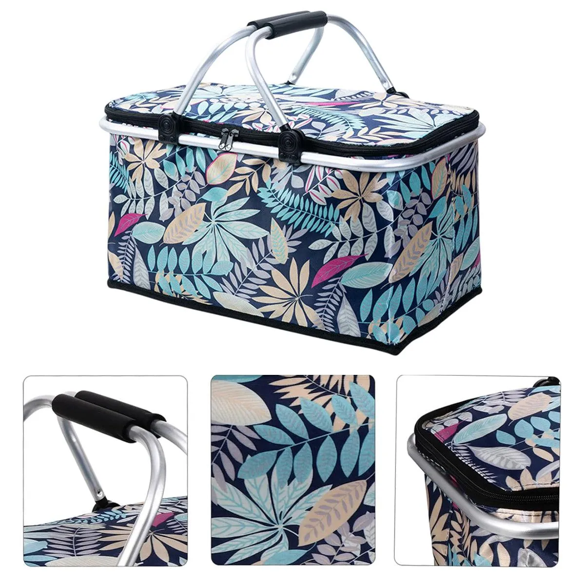 Foldable Picnic Basket Outdoor Camping Carrying Basket Portable Food Storage