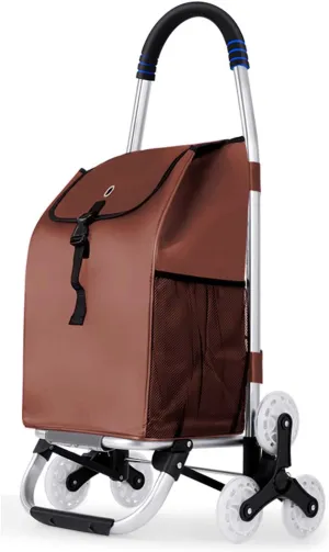 Foldable Shopping Trolley, Lightweight Shopping Trolley, with Wheels Stair Climbing Grocery Cart, Large Capacity Shopping Bag (D)