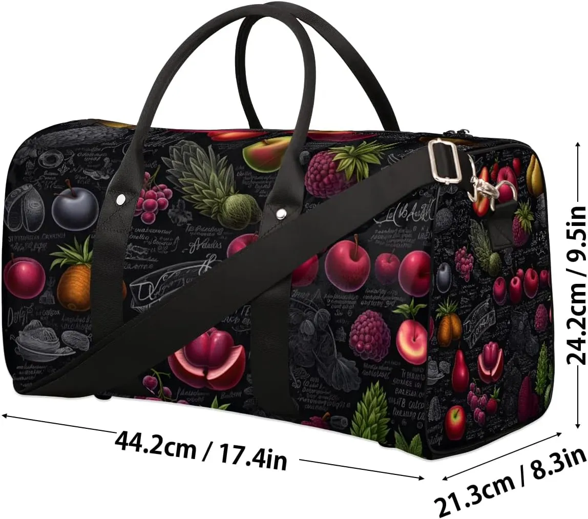 Foldable Travel Bag Fruits Theme Lightweight Carry On Bags for Airplanes Waterproof Travel Duffle Bag For Gym Weekend Overnight