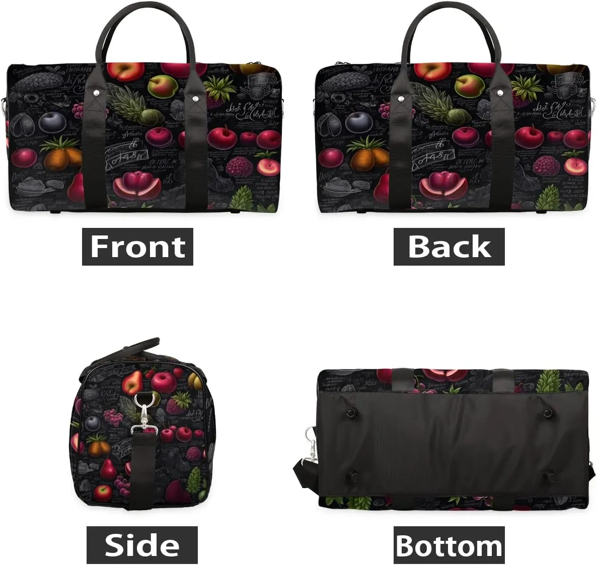 Foldable Travel Bag Fruits Theme Lightweight Carry On Bags for Airplanes Waterproof Travel Duffle Bag For Gym Weekend Overnight