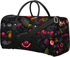 Foldable Travel Bag Fruits Theme Lightweight Carry On Bags for Airplanes Waterproof Travel Duffle Bag For Gym Weekend Overnight