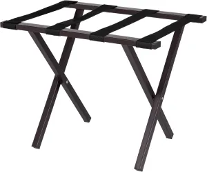 Folding Luggage Rack - Square Tube - Suitcase Stand Foldable for Guest Bedroom, Hotel - Storage for Bag, Backpack - For House - Condo - Tight Spaces - Wood Finish (Brown)