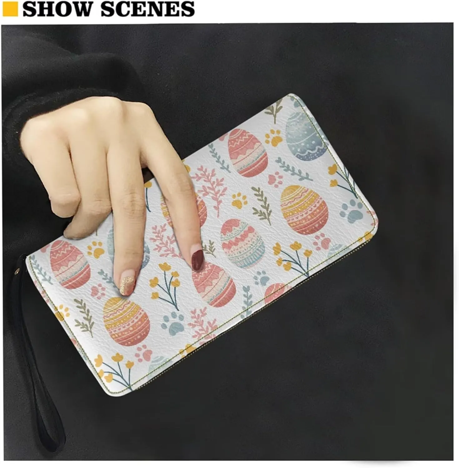 FOR U DESIGNS Purses for Women PU Leather Multi Pockets Easter Bunny Cross Body Purse and Matching Wallet Set