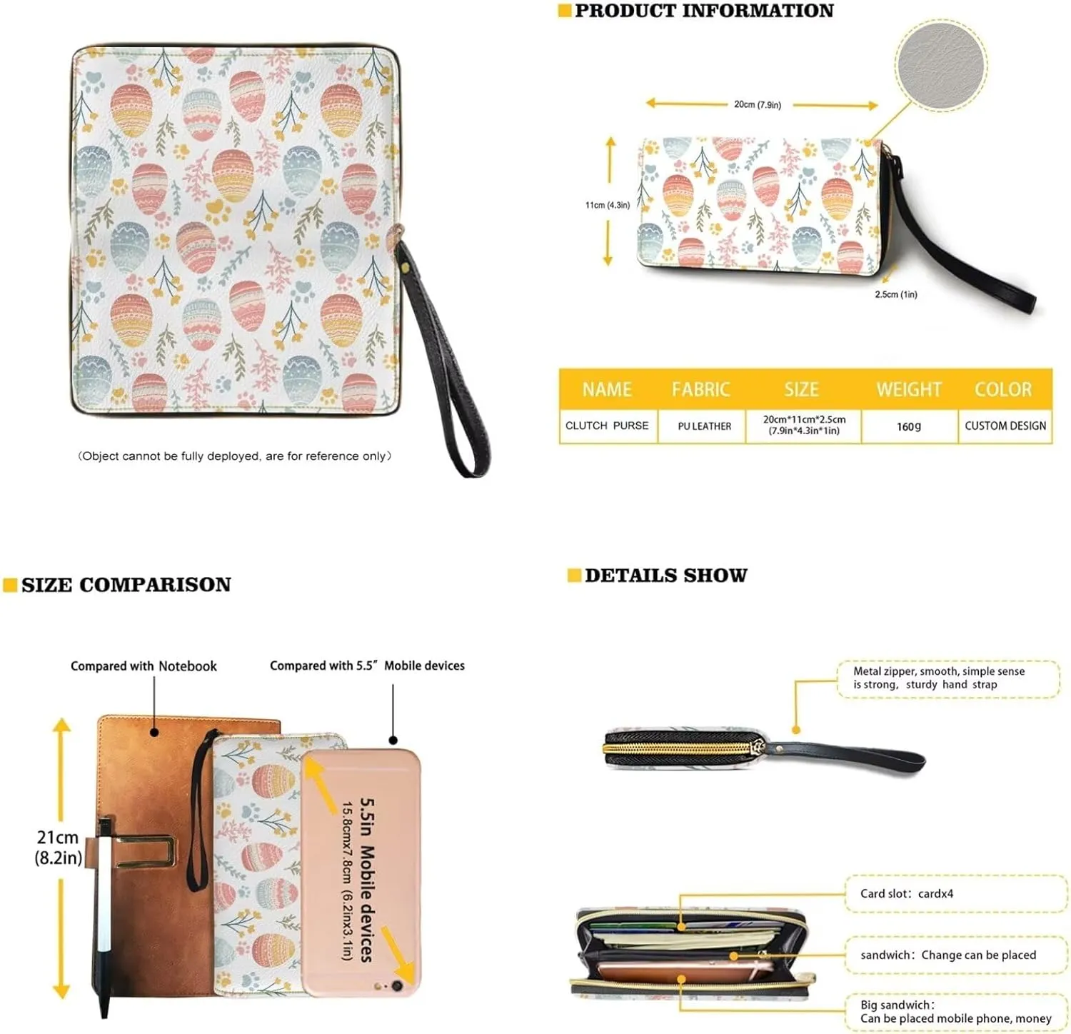 FOR U DESIGNS Purses for Women PU Leather Multi Pockets Easter Bunny Cross Body Purse and Matching Wallet Set