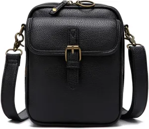 Forcipower Crossbody Bag for Women Vintage Leather Anti Theft Shoulder Messenger Bag with Card Slots Adjustable Strap