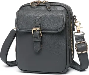Forcipower Crossbody Bag for Women Vintage Leather Anti Theft Shoulder Messenger Bag with Card Slots Adjustable Strap