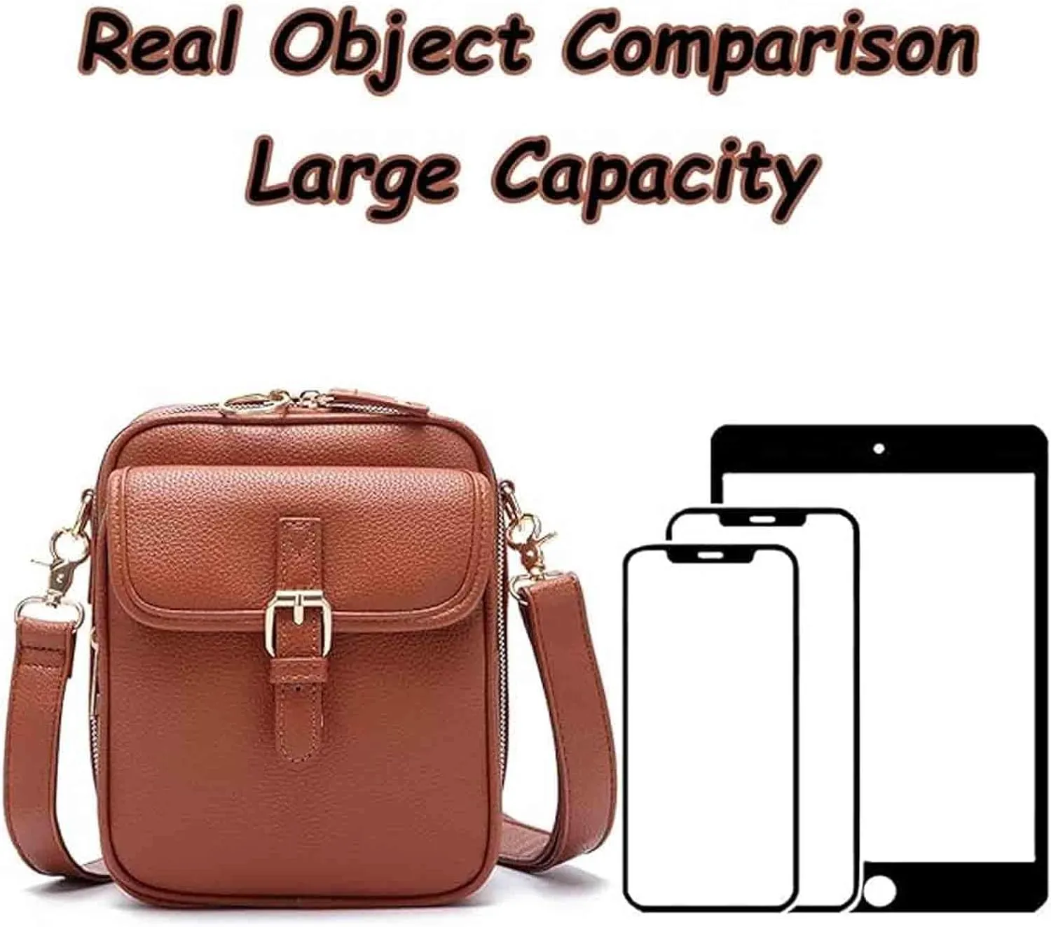 Forcipower Crossbody Bag for Women Vintage Leather Anti Theft Shoulder Messenger Bag with Card Slots Adjustable Strap