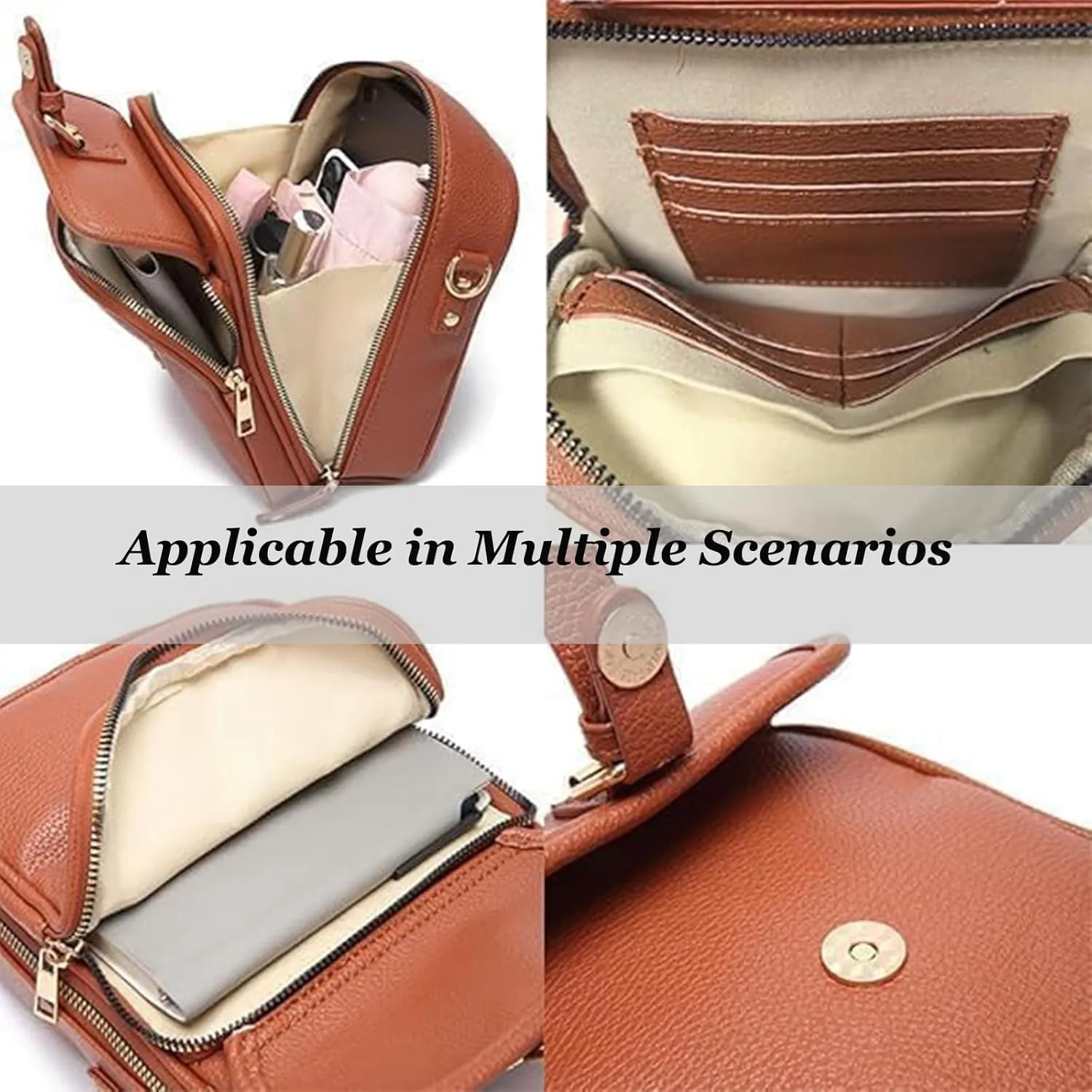 Forcipower Crossbody Bag,2025 New Upgraded Urvashi Crossbody Leather Bag,with Built in Wallet,Vintage Anti-Theft
