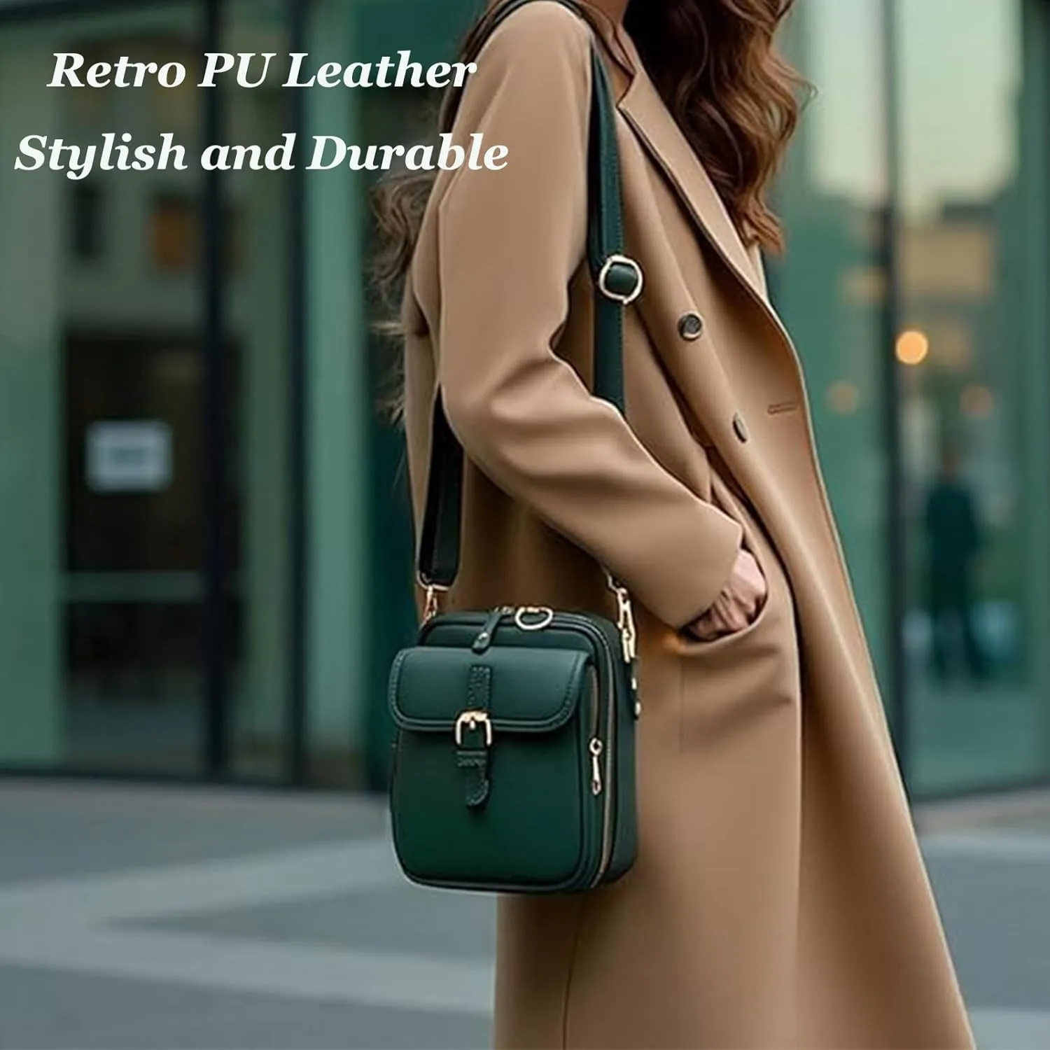 Forcipower Crossbody Bag,2025 New Upgraded Urvashi Crossbody Leather Bag,with Built in Wallet,Vintage Anti-Theft