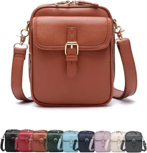 Forcipower Crossbody Bag,2025 New Upgraded Urvashi Crossbody Leather Bag,with Built in Wallet,Vintage Anti-Theft