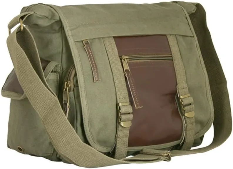 Fox Outdoor 43-20 Deluxe Concealed-Carry Messenger Bag - Vintage Olive D