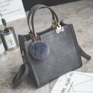 Free shipping women leather handbags women shoulder bag messenger handbag Scrub bag Classy designer bags Hairball luxury women WANGKA bag High-grade