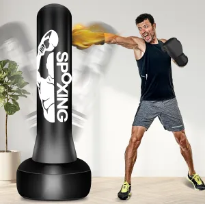 Freestanding Punching Bags for Adults Teens - 70" Heavy Bag with Stand Men Standing Boxing Inflatable Kickboxing Training MMA Muay Thai Fitness