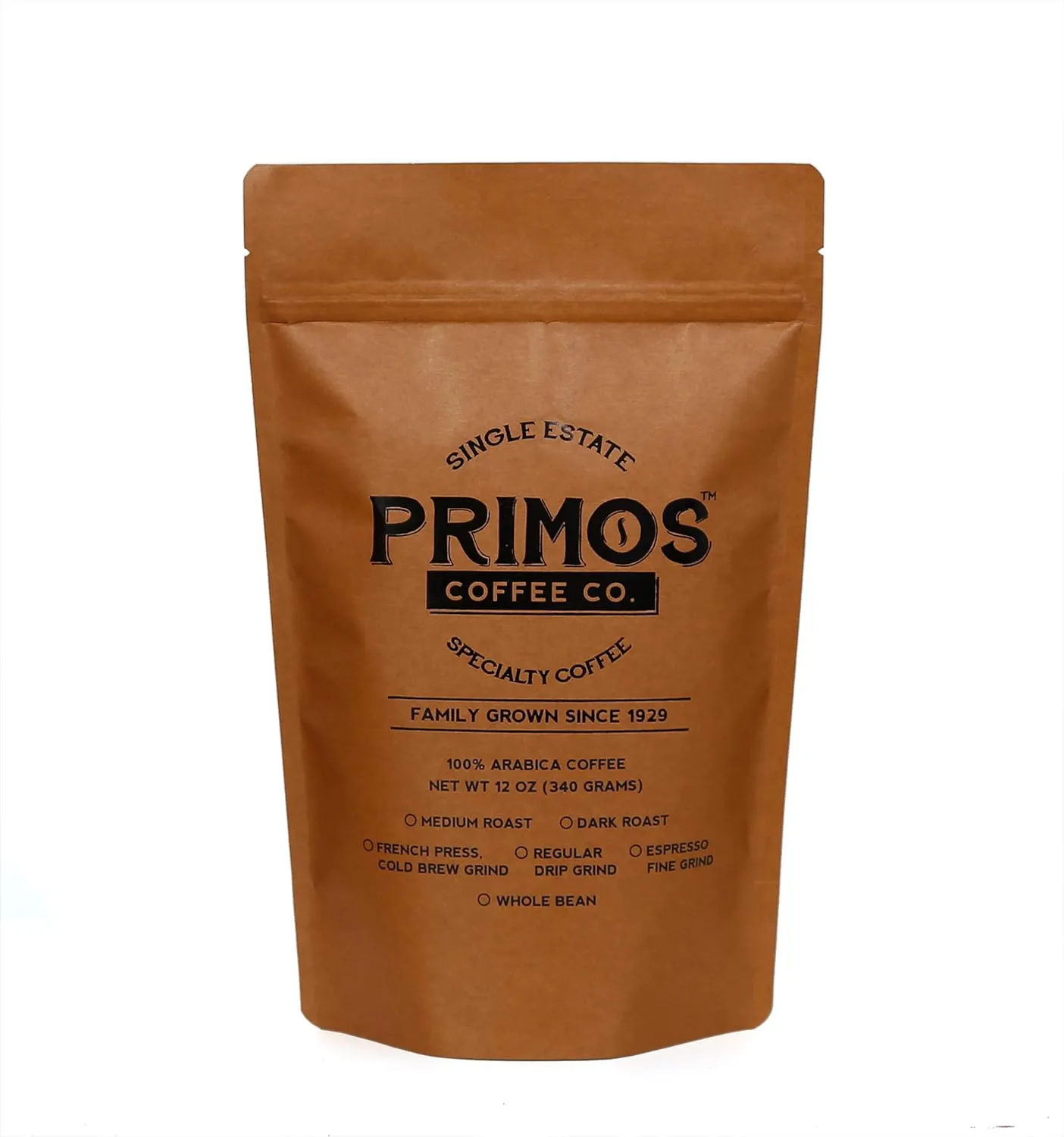 French Press Specialty Coffee, Coarse Ground, Primos Coffee Co (Medium Roast, 2 Bags)