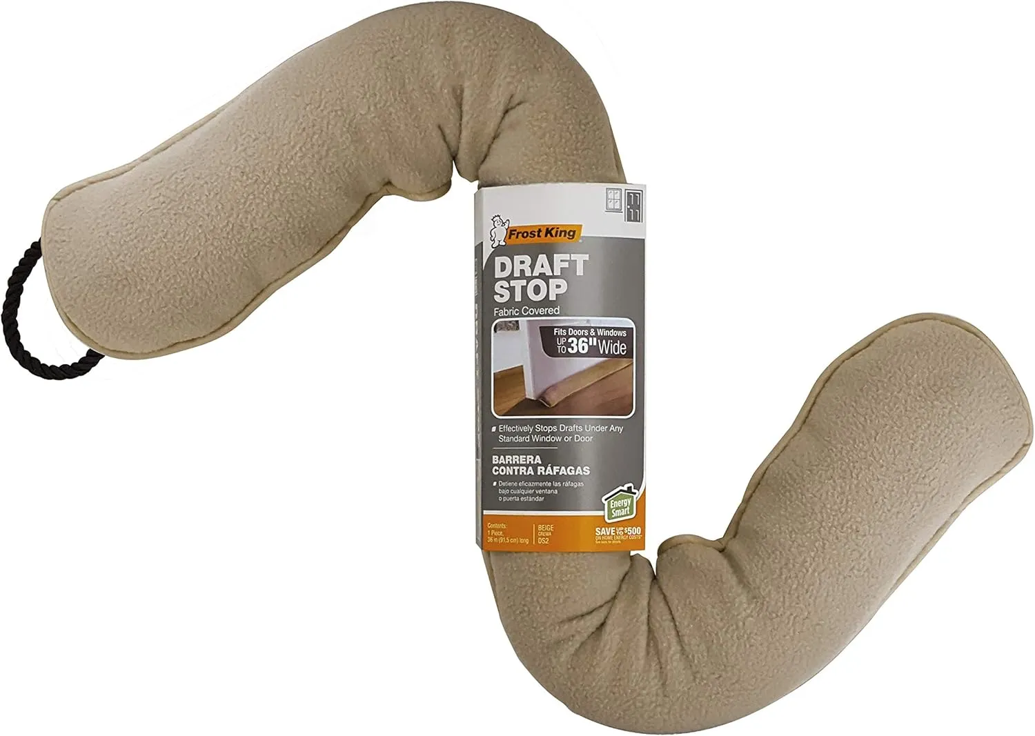 Frost King DS2 Door or Window Draft Stop Cloth Seal, 3-Feet, Beige