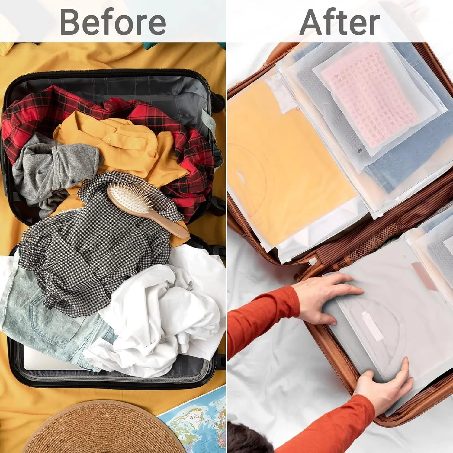 Frosted Zipper Poly Bags, 100Pcs 7.87x5.51 inch Reclosable Plastic Bags Ziplock, with Slider Closure for Packaging Mailing Selling Shipping Socks Underpants Ties, 3 Mil with Air Holes